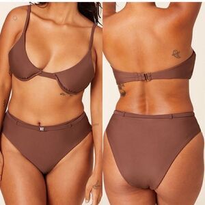 Andie Swim The Riviera High Waisted Bottom Espresso Brown